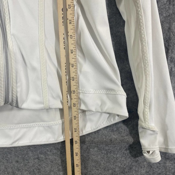 Athleta Jacket Small White Powervita Elation Full Zip Long Sleeve Workout Mock - Picture 8 of 12